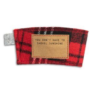 Shovel Sunshine Coffee Cozy - Red Plaid